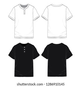 Blank T-shirt with button neck