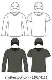 Blank t-shirt and cap template