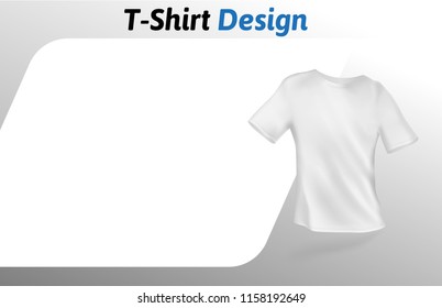 Blank t-shirt design template. Mock up t-shirt template. Copy space. Vector illustration, isolated on white background.