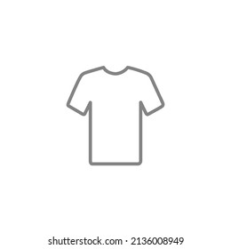 Blank T-shirt line icon isolated on white background. Vector illustration