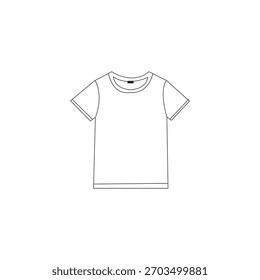 Leeres T-Shirt-Liniensymbol. lineares Design für mobiles Konzept und Webdesign. Kurzarm T-Shirt Umriss Vektorsymbol. Symbol, Logo-Abbildung. Vektorgrafiken