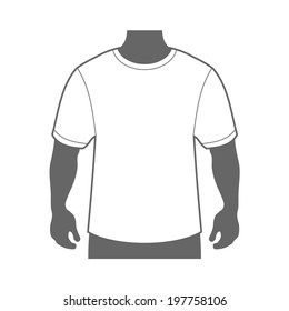 Blank T-shirt Men Body Silhouette. Vector illustration