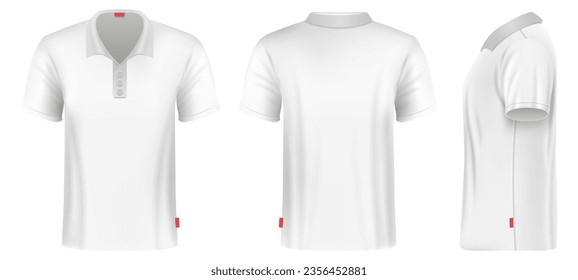 Blank t-shirt mockup. Realistic clothing front and back view