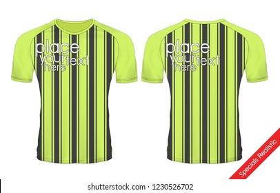 blank t-shirt sport design template,sport wear protection equipment vector illustration.layout football sport t-shirt design. Template front, back view. Soccer jersey mockup for football.