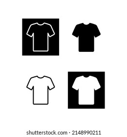 Icono de colección de plantillas de camisetas en blanco aislado en fondo blanco. Ilustración del vector