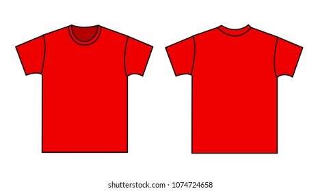 Blank Red Tshirt Front And Back