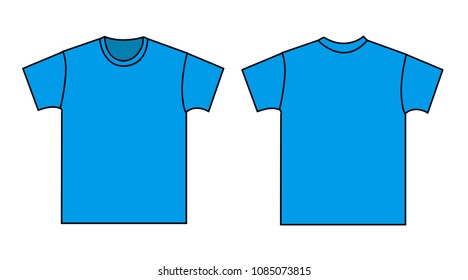 Blank t-shirt template. Front and back