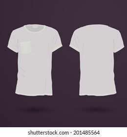 Blank t-shirt template. Front and back