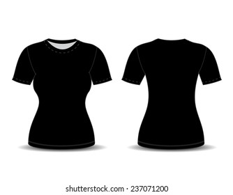 Blank t-shirt template (front and back views). vector illustration