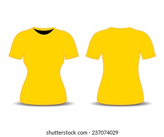 Download mu: T Shirt Front Back Template Mustard Yellow Shirt Plain