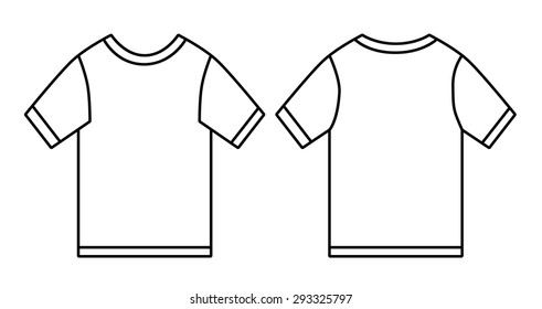 Blank t-shirt template. Front and back