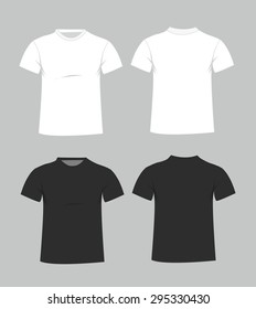 Blank t-shirt template. Front and back