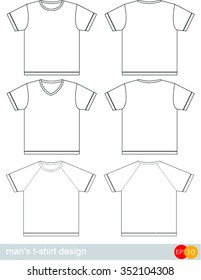 Blank  t-shirt template. Front and back,