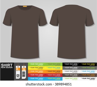 Blank t-shirt template. Front and back