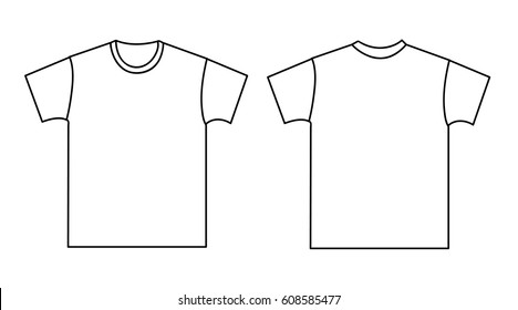 Blank t-shirt template. Front and back