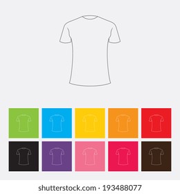Blank t-shirt template icons set - Vector