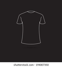 Blank t-shirt template on gray background - Vector