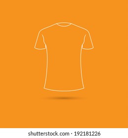 Blank t-shirt template on orange background - Vector