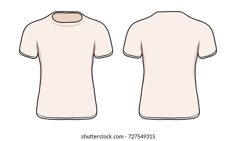 Blank T-shirt template, stock vector illustration