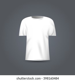 Blank t-shirt template. Vector white t-shirt mockup.