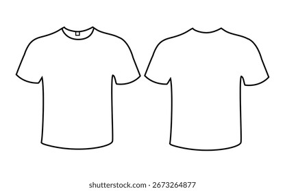 Blank T-Shirt Vector Mockup Front and Back View