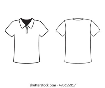 Blank White Collar Tshirt Template Front Stock Vector (Royalty Free ...