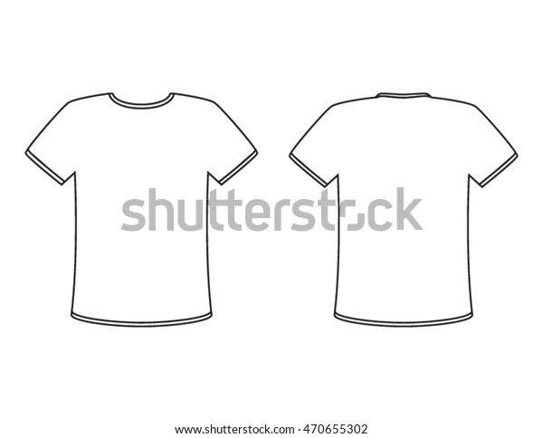 Blank Tshirt Vector Template Simple White Stock Vector (Royalty Free ...