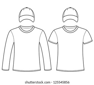 Blank t-shirts and caps template