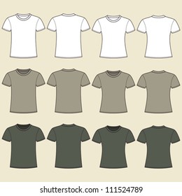 Blank t-shirts template. Front and back