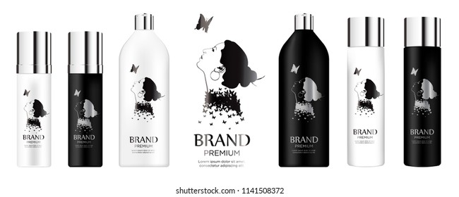 Blank tube cosmetic package set isolated on white background. 
Tube for foam, deodorant. Realistic mockup tools, mock up vector illustration.