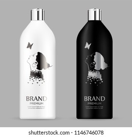 Blank tube cosmetic package set isolated on gray background. 
Tube for shampoo, lotion, liquid soap. Realistic mock up vector illustration.