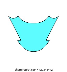 Blank turquoise sports club emblem with black contour - Eps10 vector graphics and illustration