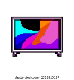 blank tv screen game pixel art retro vector. bit television display, lcd video blank tv screen. old vintage illustration