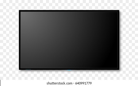 Blank Tv Screen Vector Design. Digital Wide Television Concept. Vector Flat Led Or Lcd Screen Mockup.