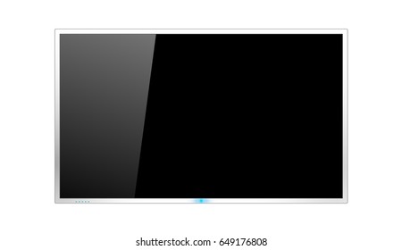 Blank Tv Screen Vector Design. Digital Wide Television Concept. Vector Flat Led Or Lcd Screen Mockup.