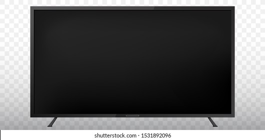 Blank TV Screen Vector Illustration With Transparent Background