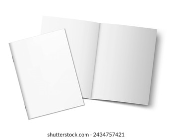 Blank Two-Fold Open Brochure Cover On White Background. EPS10 Vector