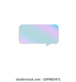 Blank unicorn colors speech bubbles, phone chat bubbles,  sms messages, vector illustration