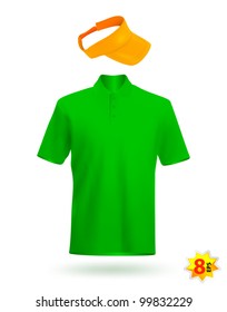 Blank uniform design template: t-shirt and visor.