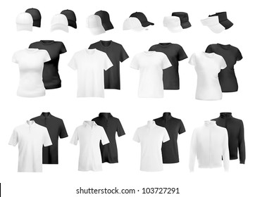 Blank uniform: polo shirts, t-shirts, hoodie and hats.