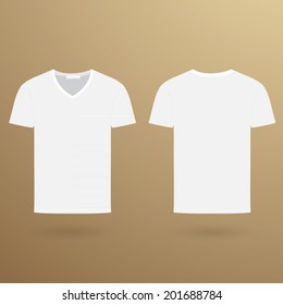 Blank v t-shirt template. Front and back