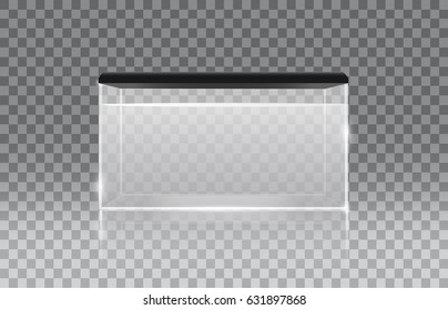 Blank vector aquarium on a checkered background, vector illustration