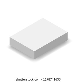 blank vector box with shadow on white background mockup