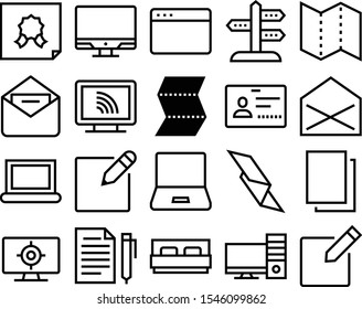 blank vector icon set such as: corporate, stroke, postcard, sheet, guidance, mattress, comfortable, browser, clean, presentation, center, identification, tag, editable, tab, tool, service, led