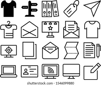 blank vector icon set such as: clip, guidepost, file, pass, newsletter, tool, clothes, move, flyer, correspondence, product, badge, booklet, wing, hanger, advert, accuracy, reading, clean, guidance