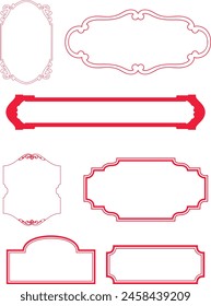 Blank Vector illustration of a set of scrapbook design frame for Christmas and New Year holidays, birthdays and gifts