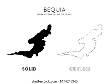 Blank vector map of Bequia Island. Borders of Bequia for your infographic. Vector illustration.