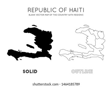 Blank vector map of the Country with regions. Borders of Haiti for your infographic. Vector illustration.