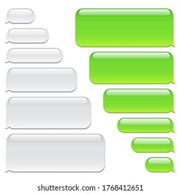 Blank vector message bubbles. Chat or messenger speech bubble. SMS text frame. Short message sending.