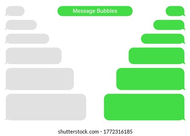 Blank vector message bubbles. Chat or messenger speech bubble. SMS text frame. Short message sending.